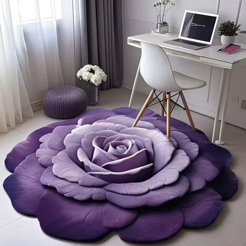 🌺 Floral Plush Diatomaceous Earth Floor Mat
