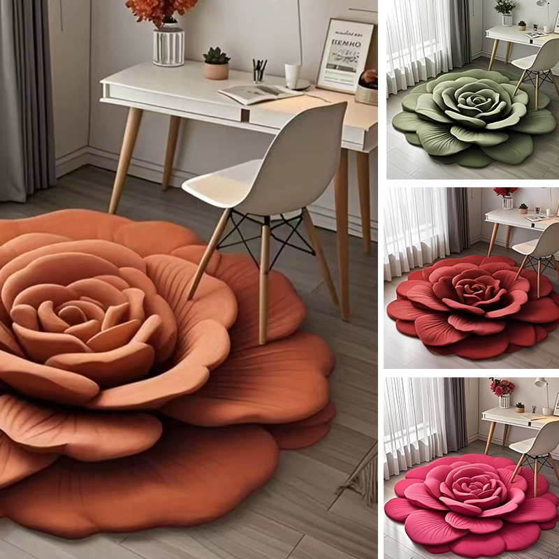 🌺 Floral Plush Diatomaceous Earth Floor Mat