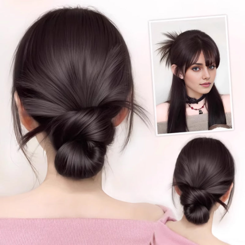 Clip-on Feathered Bun Wig BUY 1 GET 1 FREE